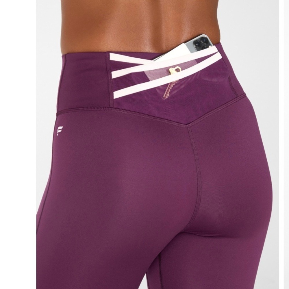 Fabletics Motion 365 Large Trinity High Waisted Leggings Purple‎ Burgundy